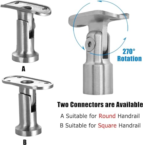 Poteau de terrasse 60 cm en acier inoxydable 304 avec support d'angle en D