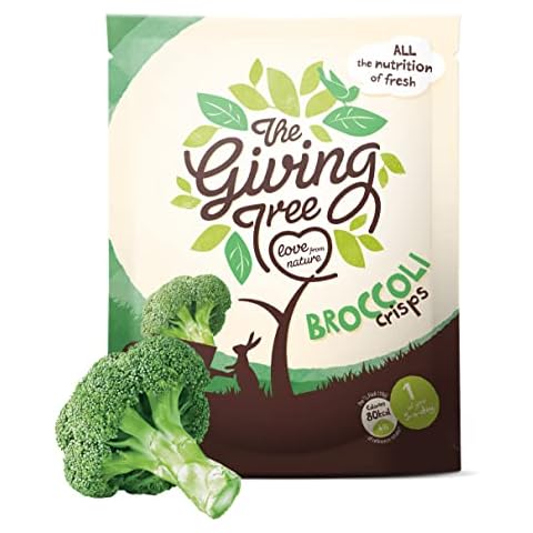The Giving Tree Vacuum Fried Broccoli Crisps, Vegan, Gluten Free Nutritional Crisps 36g Pack of 6 Cover