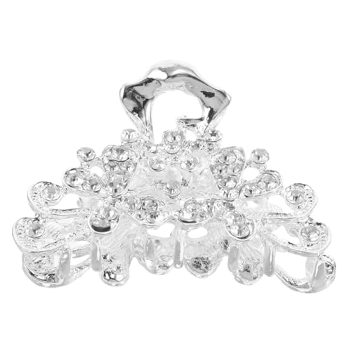 DECOMELODY 銀色ヴィンテージ水晶ラインストーンヘアクロークリップ 小型メタル爪形ヘアアクセサリー レディース結婚式パーティー用華やかス