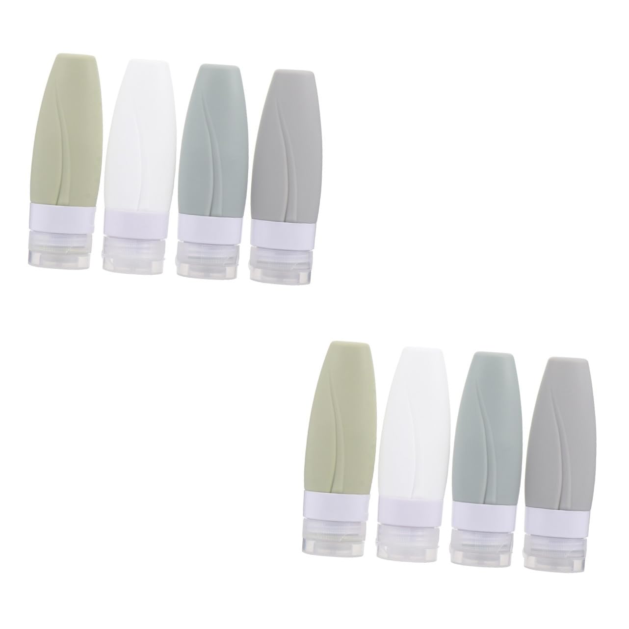 Healeved 2 Set Di Flaconi Da Viaggio in Silicone Vuoti Da Viaggio Per Articoli Da Toeletta Per Shampoo Lozione Cosmetici 4 Pezzi*2