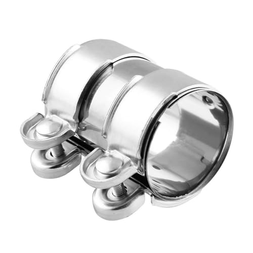 Nicear Abrazadera Escape Diametro 63 Mm L 95 Mm Conector Tubo Doble Abrazadera Abrazadera Tubo Escape Universal Abrazadera Acero Inoxidable Abrazadera Reparacion Conexion