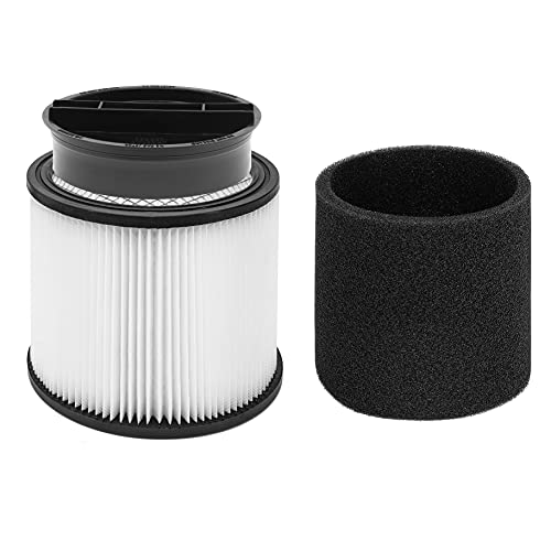 WOCASE 90304 True HEPA Cartridge Filter Replacement, Compatible with Shop-Vac Shop Vac 90304, 90350, 90333, 903-04-00, 9030400,90585, Compare to Shop Vac Filter Type-U, Type-X, Type-W, 5 Gallon Up Wet/Dry Vacuum Cleaners,(1 Filter + 1 Foam Filter)