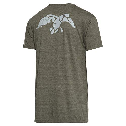 Duck and Buck Commander Stoneduck Tri-blend Short Sleeve Tee, Olive, Large