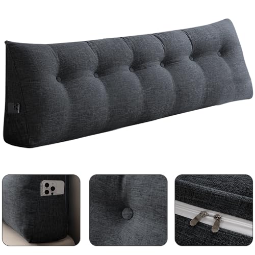 OHMG 180CM XXL Rückenkissen Bett,Lang Keilkissen Hohen Rückenkissen Kissen Bettkissen Rückenlehne Nackenstützkissen Rückenstützkissen Lordosenstütze Lesekissen für Bett und Sofa 