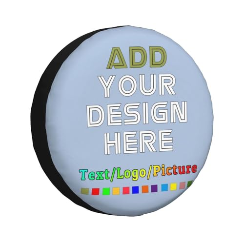 Image of Custom Spare Tire Cover, Personalized Text Image Waterproof Dust-Proof Universal Wheel Covers Protectors Fits Tire for Trailer RV SUV Truck Camper, LightSteelBlue