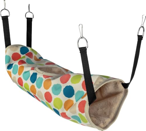 Flamingo Tunnel pour rongeurs Fizi Multicolore - 44x14x14cm - avec Crochets pour l'accrocher -...