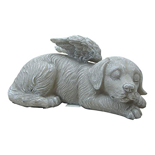 Comfy Hour Loving Memory Collection Resin Memorial Stone Sleeping Dog Angel Pet Statue, Handmade, Faithful Memory of Dog's Bereavement