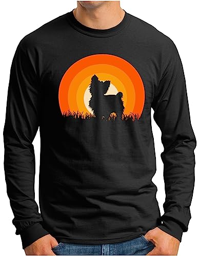 T-shirt manches longues homme Yorkshire Terrier vêtement chien rétro OM3