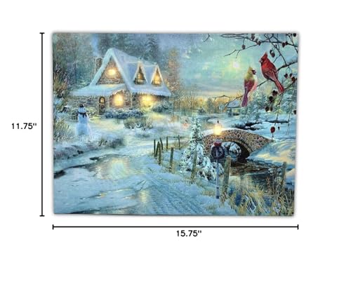 Banberry Designs 2571 Lighted Cottage Along A Stream Christmas Scene thumb #7
