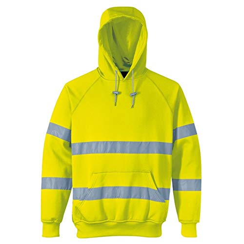 Atomic WorkwearAtomic Workwear Hi Vis Pullover Hoodie with Ribbed Cuffs and Hem (Small, Yellow)