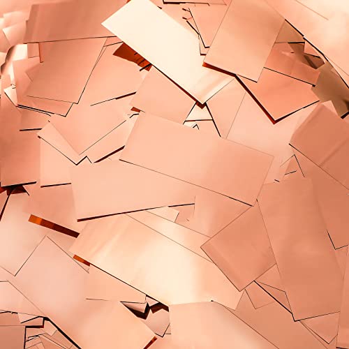 Image of Sumind 200 Grams Gold Silver Large Metallic Confetti Rose Glitter Throwable Table Scatter Foil Confetti for Christmas Birthday Party Baby Shower Graduation Wedding Celebrations(Rose Gold)