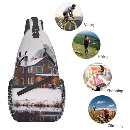 Bolsa tipo sling negra para hombre y mujer miniatura 5