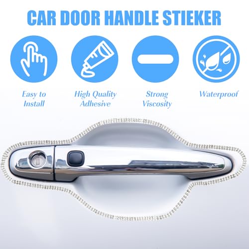 Image of Gjinxi Bling Car Trim Self Adhesive Strip, 16.4Ft Rhinestone Vehicle Dashboard Line Molding Stickers, Bling Diamond Auto Interior Exterior Decor Accessories for Women Girls