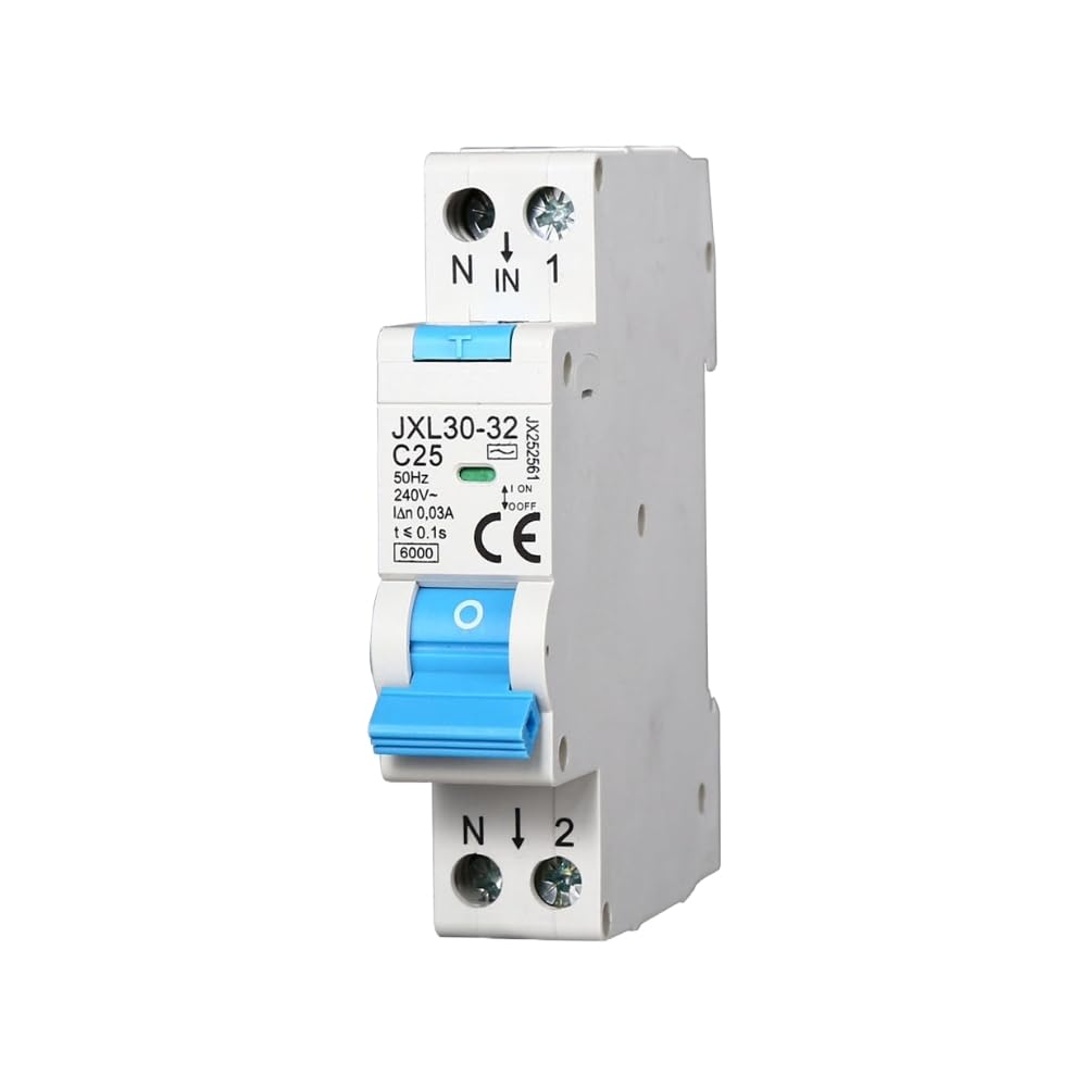 gloca Interruttore Magnetotermico Differenziale 1P+N 25A 30mA 220V 6KA 1 Modulo DIN C25