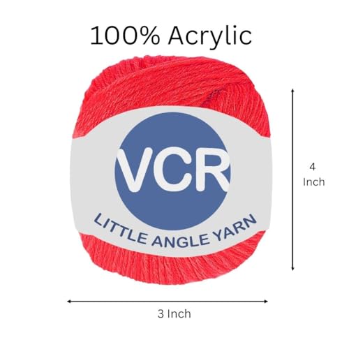 Image of VCR 4 Ply Cherry Red Little Angle Yarn, 25 Grams, 92 Meters Length, 100% Acrylic Soft Baby Knitting Yarn for Crochet, Newborn Sweaters, Soft Baby Socks, Mittens and Leggings, Pack of 1