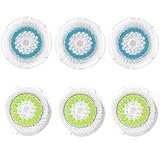Facial Cleansing Brush Heads,Face Brush Head Replacements Compatible with Clarisonic Mia 1, Mia 2, Mia Fit, Alpha Fit, Smart Profile Uplift,Deep Pore and Sensitive（6 Pack）