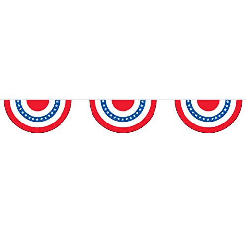 Flag and Banner International Signal Pennant - Nautical Pennants | Official Design | Decorative Maritime Outdoor Decor | Parties, Boats, Restaurants, Docks | Made in USA - Patriotic Fan String Pennants (60 ft. String w/ 20 12 x 24 in. fans)