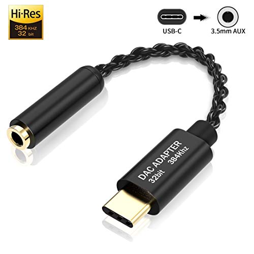 AD ADTRIP - Adaptador USB C a 3,5 mm, adaptador de auriculares tipo C DAC Hi-Res USB-C a conector de auriculares de 3,5 mm, compatible con Galaxy Note 10+, Google Pixel 2/3/4, OnePlus 6T/7T/7 Pro