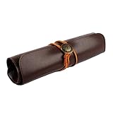 NW Leather Carving Knife Storage Roll Bag Knife Tool Bag Leather Storage Bag