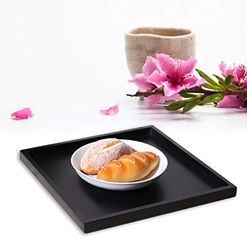 Plateau de service bois noir 30,5 cm décoratif et multifonction - 2