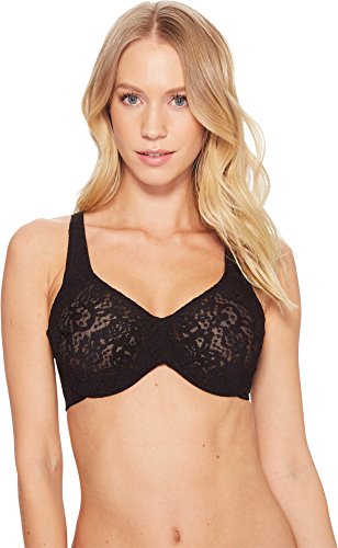 Wacoal Sutiã feminino Halo Lace cobertura total com aro, Preto, 32D
