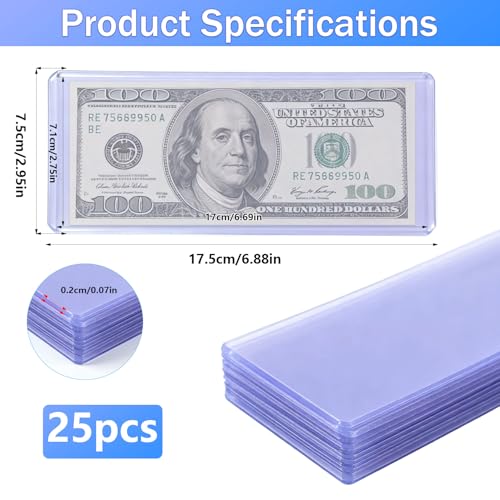 Fundas para Billetes 25 Unidades 6.9"x3" Transparente miniatura 2