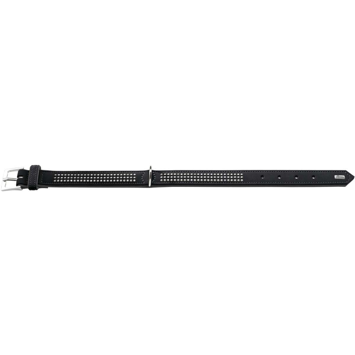 HUNTER SOFTIE TRILUXE Hundehalsband, Kunstleder, glitzernde Strasssteine, 50 (S-M), schwarz