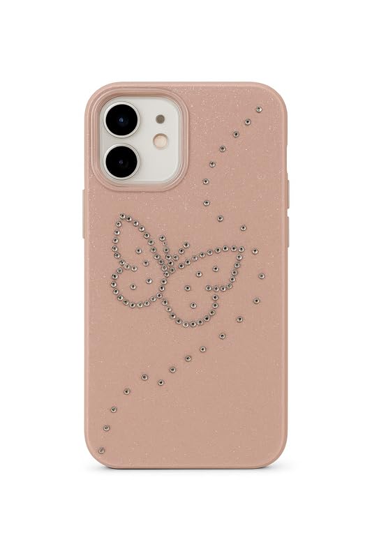 NIBON ZR014 for iPhone 12 Back Case Cover | Diamond Butterfly Sparkel Design Slim Fit | Camera Protection | Shockproof T