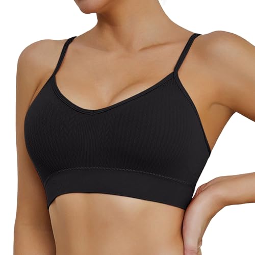 Sujetador deportivo transpirable gris M OBASDFD top yoga fitness sin aros