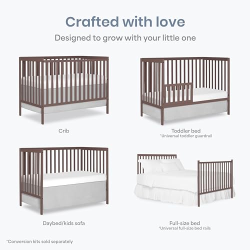 Image of Dream On Me Synergy 5-in-1 Convertible Full Size Baby Crib, GREENGUARD Gold