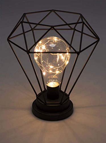 Vintage Metal Bulb Guard Cage Lamp Shade - MOTENT Industrial Ecopower Lighting Antique Holders Iron Wire Diamonds Shape Open Style for Ceiling Fan Light Bulb Covers Pendant Lighting Fixture Wall Lamp