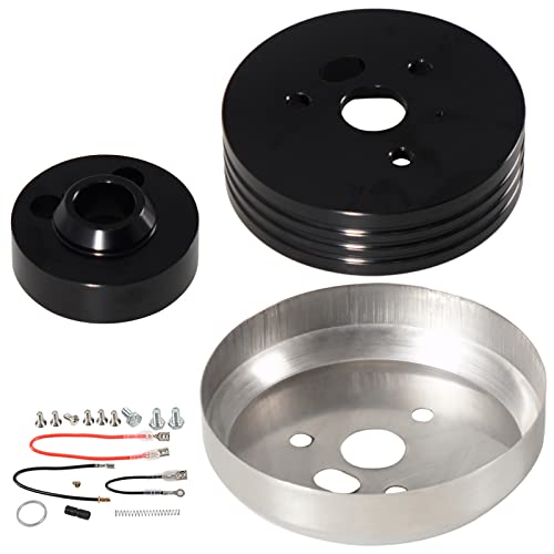 Image of 5 & 6 Hole Billet Steering Wheel Hub Adapter Black