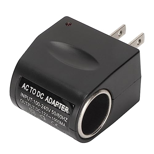 Power Supply Adapter, Car Power Supply Adapter Converter, AC to DC 12V Wall Plug Converter with Cigarette Lighter Socket for Small Car Electronics (US Plug)