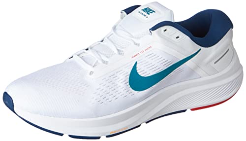 Nike Air Zoom Structure 24, Sneaker Homme, White/Bright Spruce-Valerian Blue, 42 EU