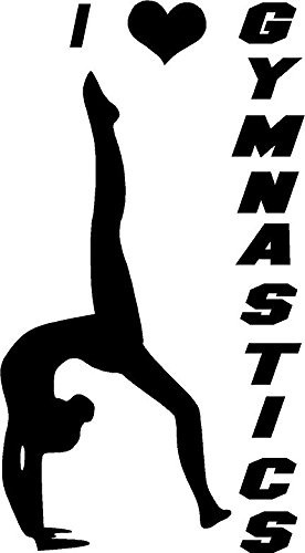 CreativeSignsnDesigns I Heart Gymnastics- Girls Vinyl Wall Decal (Black)