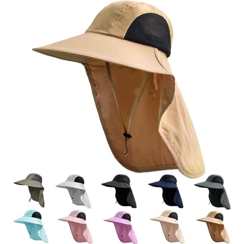 Sun Hat for Men Women with Neck Flap,UPF 50+ UV Protective Hiking...