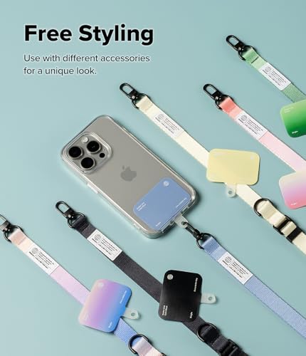 Image of Ringke Holder Link Snap Hook Lanyard [Crossbody Strap + Tether Tab] Adjustable Anti-Theft Shoulder Neck Strap with Durable Nylon Weave Patch for Universal Phone Cases - Maple Brown