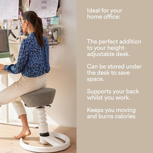 Image of aeris Swopper - Ergonomic Stool - Height-Adjustable Office Stool - Versatile seat for a Healthy Back - Office Chair Without casters, Standard Spring