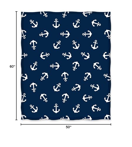 Jekeno Nautical Anchor Blanket Gifts for Men Women Kids Boys Birthday Christmas for Dad Husband Son Fathers Day Presents Sea Adventure Ocean Theme Navy Throw Blankets Dark Blue 50"x60" - Image 7
