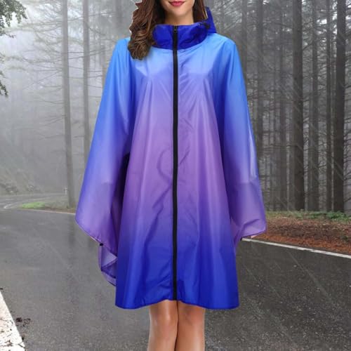 Poncho de pluie imperméable et réutilisable à fermeture éclair avec capuche