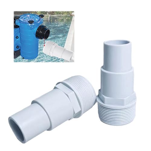 DmDoyy 2 Stück Pool Schlauchverbinder, Schlauchtülle Pool Set 32 / 38mm Auf 1.25/1,5 Zoll Schlauchstutzen, Pumpenanschluss, Pool Adapter -Weiß