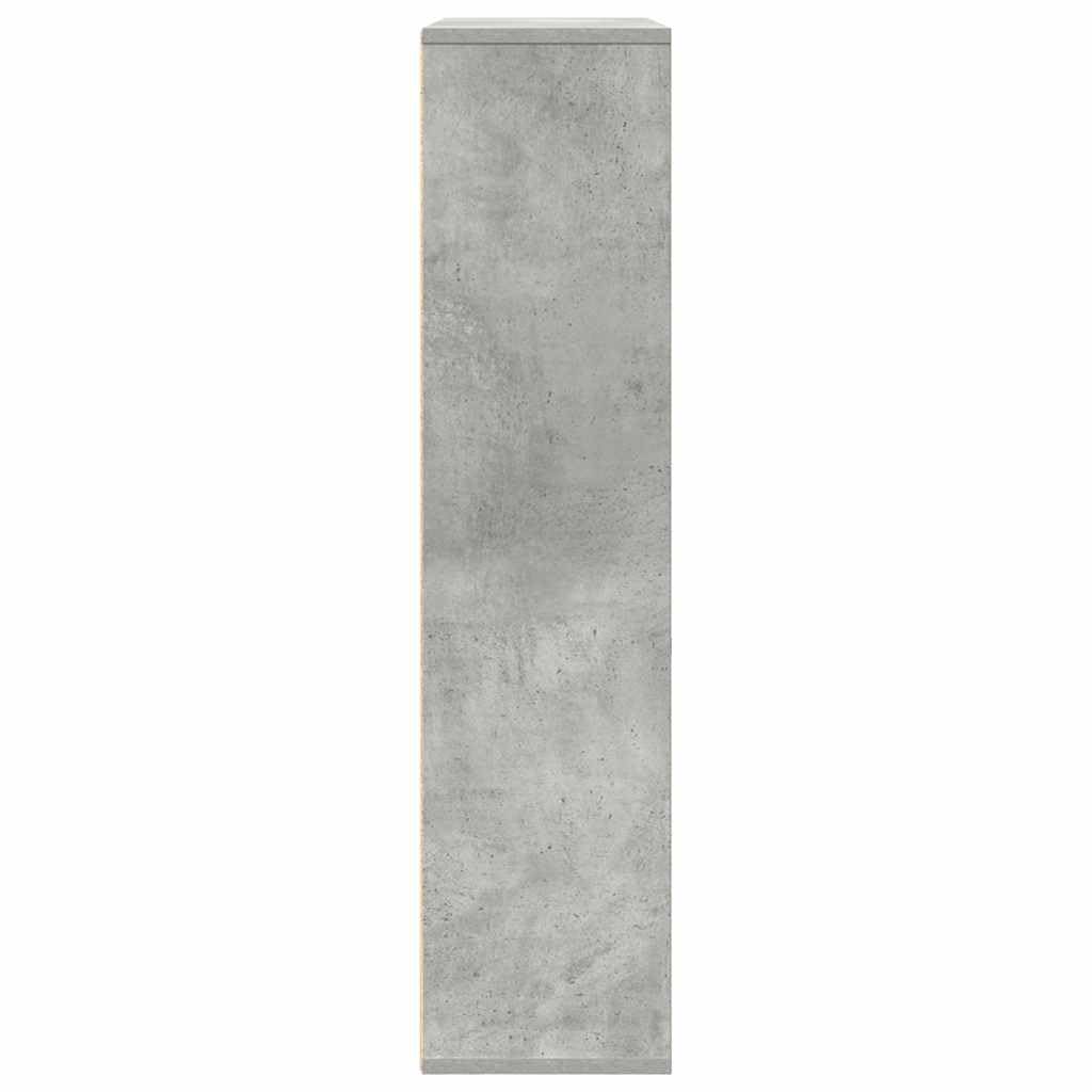 Regał na książki, szary beton, 89 x 24 x 101,5 cm, materiał drewnopochodny, z drzwiami, uniwersalny organizer Cube do biura, salonu, przechowywania