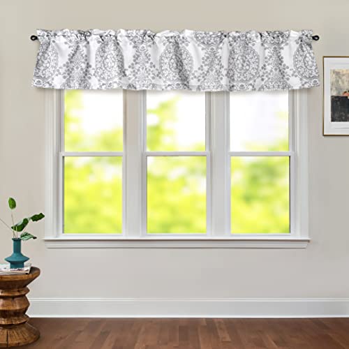 Driftaway 810063212902 Damask Curtains Valances For Windows Farmhouse Style Floral Medallion Patterned Samantha Kitchen Bedroom Livingroom Valance Curtain Single 106 Inch thumb #1