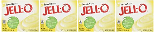 Image of Jell-O Instant Pudding & Pie Filling Mix, Lemon Flavored, Fat Free, Quick & Easy Dessert, 3.4 oz (Pack of 4)