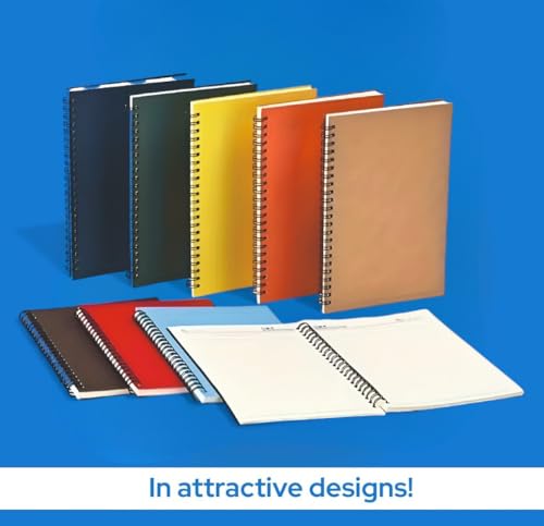 Image of Premium Spiral Notebook Plain A4 Size, Unruled 70 GSM Paper, 200 Pages, Multipack with college and school Office Stationery Student Supplies Creative Pack of (Pack of 6)