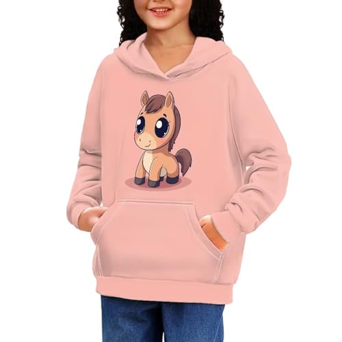 Talayituse Hoodies for Girls Kids Casual Pullover Long Sleeve Hooded Sweatshirt Sweater Winter Outwear with Pocket 6-16 Years