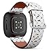 CJBROES Replacement Leather Watch Band, Compatible with Fitbit Versa 3 and Fitbit Sense of Wristband Bracelet Accessory - Retro Kids Airplanes