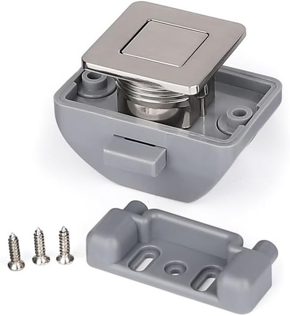 5pcs Camper Car Push Lock RV Caravan Boat Motor Home Cabinet Drawer Latch Button Locks Keyless Furniture Door Lock Hardware(SS6209-Satin Nickel)