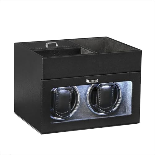 Boite montre automatique NEWFUN en simili cuir noir pour l'élégance de vos tocantes