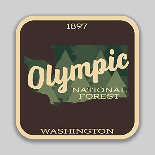JMM Industries Olympic National Forest Washington Vinyl Decal Sticker Car Window Bumper 2-Pack 4-Inches 4-Inches Premium Quality UV-Protective Laminate PDS1439